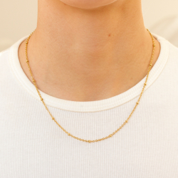 Wasserfest Kugel Halskette aus vergoldetem Edelstahl 45 cm x 2,8 mm  - OCEANA