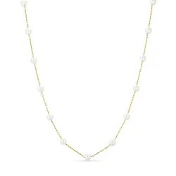 Wasserfest Perle Halskette aus vergoldetem Edelstahl 45+5 cm x 4,2 mm  - OCEANA