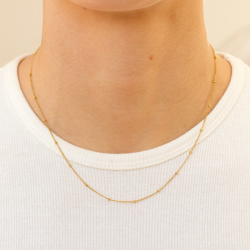 Wasserfest Kugel Halskette aus vergoldetem Edelstahl 40+5 cm x 2,0 mm  - OCEANA