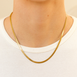 Wasserfest Schlangenhalskette aus vergoldetem Edelstahl 40+5 cm x 3 mm  - OCEANA