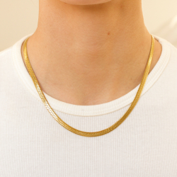 Wasserfest Schlangenhalskette aus vergoldetem Edelstahl 40+5 cm x 5 mm  - OCEANA