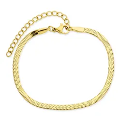 Wasserfest Schlangenarmband aus vergoldetem Edelstahl  x 3 mm  - OCEANA