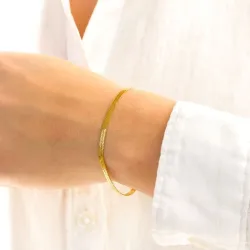 Wasserfest Schlangenarmband aus vergoldetem Edelstahl  x 3 mm  - OCEANA