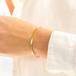 Wasserfest Schlangenarmband aus vergoldetem Edelstahl  x 3,7 mm  - OCEANA