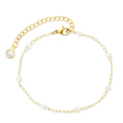 Wasserfest Perle Armband aus vergoldetem Stahl - OCEANA