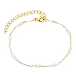 Wasserfest Perle Armband aus vergoldetem Stahl - OCEANA