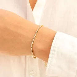 Wasserfest Zirkon Armband aus vergoldetem Stahl - OCEANA