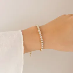 Wasserfest Zirkon Armband aus vergoldetem Stahl - OCEANA