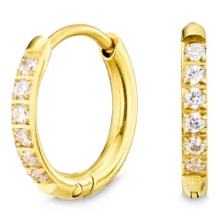 11 mm Wasserfester Zirkon Kreole in vergoldetem Stahl - OCEANA