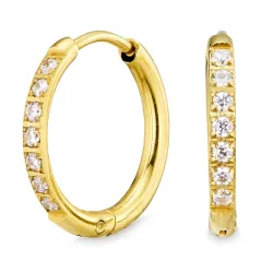 13 mm Wasserfester Zirkon Kreole in vergoldetem Stahl - OCEANA