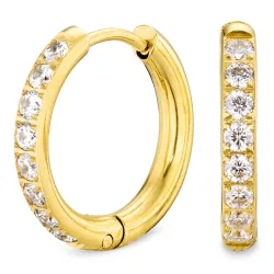 17 mm Wasserfester Zirkon Kreole in vergoldetem Stahl - OCEANA