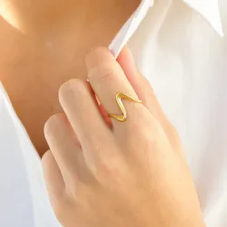 Wasserfest justierbar Ring aus vergoldetem Edelstahl - OCEANA