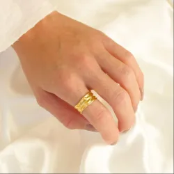 Wasserfest justierbar Ring Gr.54-58 aus vergoldetem Edelstahl - OCEANA