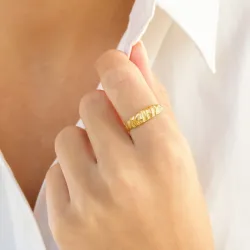 Wasserfest justierbar Ring aus vergoldetem Edelstahl - OCEANA