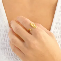 Wasserfest justierbar Ring aus vergoldetem Edelstahl - OCEANA