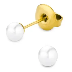 4 mm Wasserfester Perle Ohrstecker in vergoldetem Stahl - OCEANA