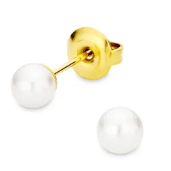 5 mm Wasserfester Perle Ohrstecker in vergoldetem Stahl - OCEANA