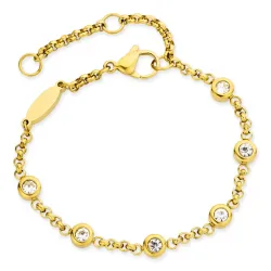 Wasserfest Zirkon Armband aus vergoldetem Stahl - OCEANA