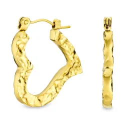 Herz Ohrringe in vergoldetem Stahl - OCEANA