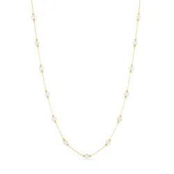 Wasserfest Perle Halskette aus vergoldetem Stahl - OCEANA