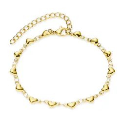 Wasserfest Herz Armband aus vergoldetem Stahl - OCEANA