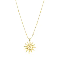 Wasserfest Sonne Halskette aus vergoldetem Stahl und Anhänger aus vergoldetem Stahl - OCEANA
