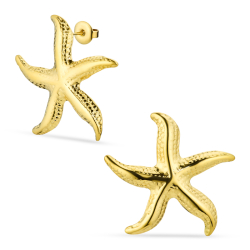Wasserfester Seestern Ohrringe in vergoldetem Stahl - OCEANA