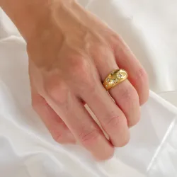 Wasserfest Stern Ring aus vergoldetem Edelstahl - OCEANA