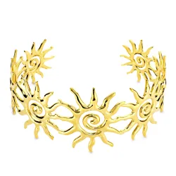 Wasserfest Sonne Armreif aus vergoldetem Edelstahl  x 35 mm  - OCEANA
