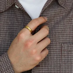 Wasserfest Ring aus vergoldetem Edelstahl