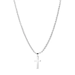 Wasserfest Halskette aus Stahl und Kreuzanhänger aus Stahl