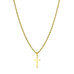 Wasserfest Halskette aus vergoldetem Stahl und Kreuzanhänger aus Stahl