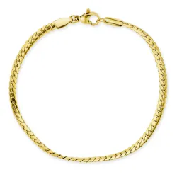 Wasserfest Armband aus vergoldetem Edelstahl  x 3 mm 