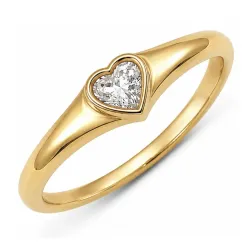 Wasserfest Herzen Zirkon Ring aus vergoldetem Edelstahl - OCEANA