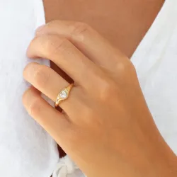 Wasserfest Herzen Ring aus vergoldetem Edelstahl - OCEANA