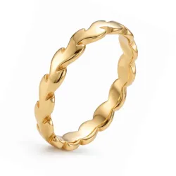 Wasserfest Blatt Ring aus vergoldetem Edelstahl - OCEANA