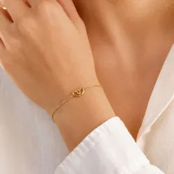 Wasserfest Herz Armband aus vergoldetem Stahl - OCEANA