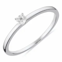 Solitärring aus rhodiniertem Silber