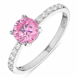 pink Zirkon Ring aus Silber