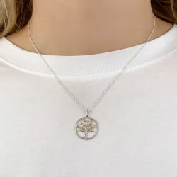 Lebensbaum Anhänger aus Silber und vergoldetem Sterlingsilber