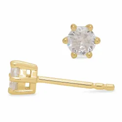 4-4,5 mm Zirkon Ohrstecker in vergoldetem Silber
