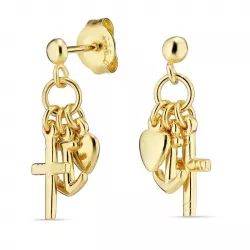 Glaube-Hoffnung-Liebe Ohrringe in vergoldetem Silber