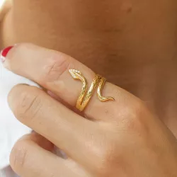 Schlange Zirkon Ring aus vergoldetem Sterlingsilber