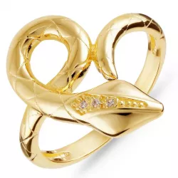 Schlange Zirkon Ring aus vergoldetem Sterlingsilber