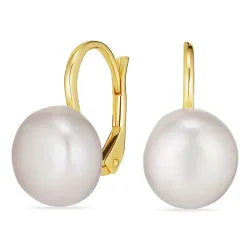 Perle Ohrringe in vergoldetem Silber
