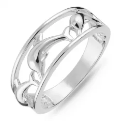 Delfin Ring aus rhodiniertem Silber