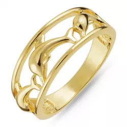 Delfin Ring aus vergoldetem Sterlingsilber