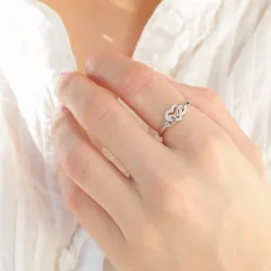 Herzen Zirkon Ring aus Silber