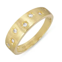 Zirkon Ring aus vergoldetem Sterlingsilber