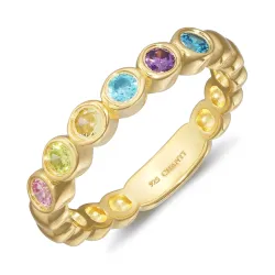 mehrfarbigem Zirkon Ring aus vergoldetem Sterlingsilber - Bubbly Twist